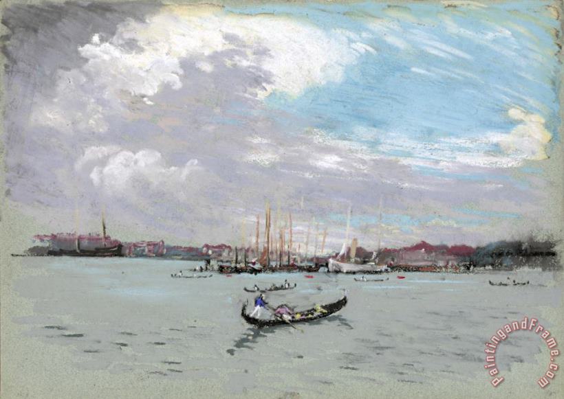 Joseph Pennell Outside Venice (lagoon And Gondola) Art Print