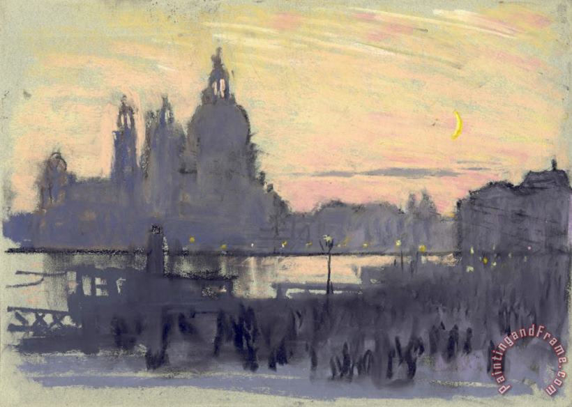 The Gold Moon (venice: View of Santa Maria Delle Salute From Il Redentore) painting - Joseph Pennell The Gold Moon (venice: View of Santa Maria Delle Salute From Il Redentore) Art Print