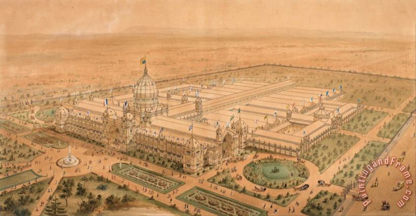 The Exhibition Building Melbourne 1880, From The South East Showing The Main Hall painting - Joseph Reed The Exhibition Building Melbourne 1880, From The South East Showing The Main Hall Art Print