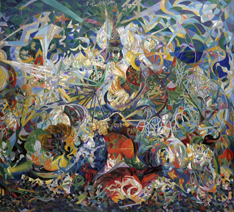 Joseph Stella Battle of Lights, Coney Island, Mardi gras Art Painting