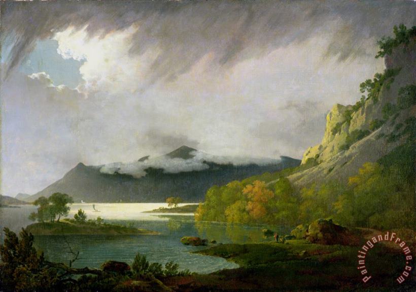 Derwent Water with Skiddaw in the Distance painting - Joseph Wright of Derby Derwent Water with Skiddaw in the Distance Art Print