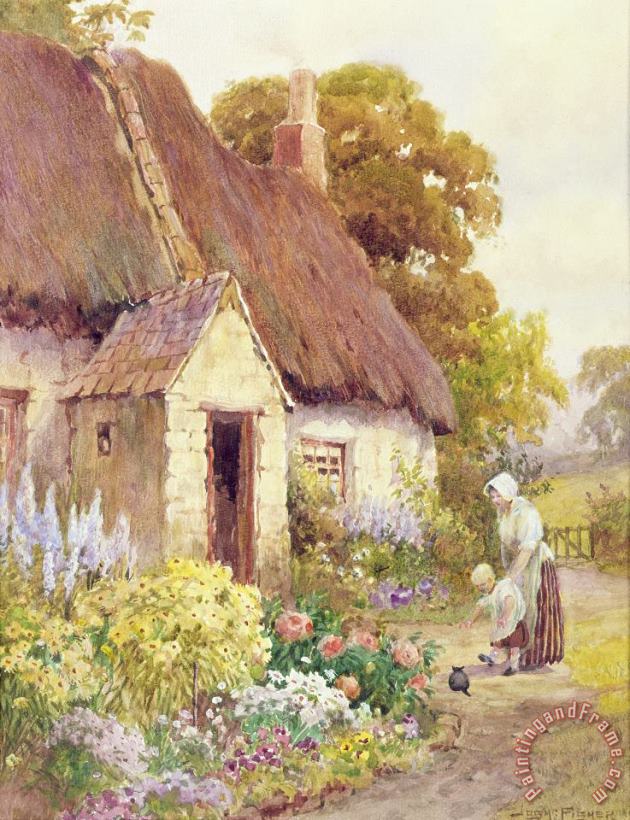 Country Cottage painting - Joshua Fisher Country Cottage Art Print