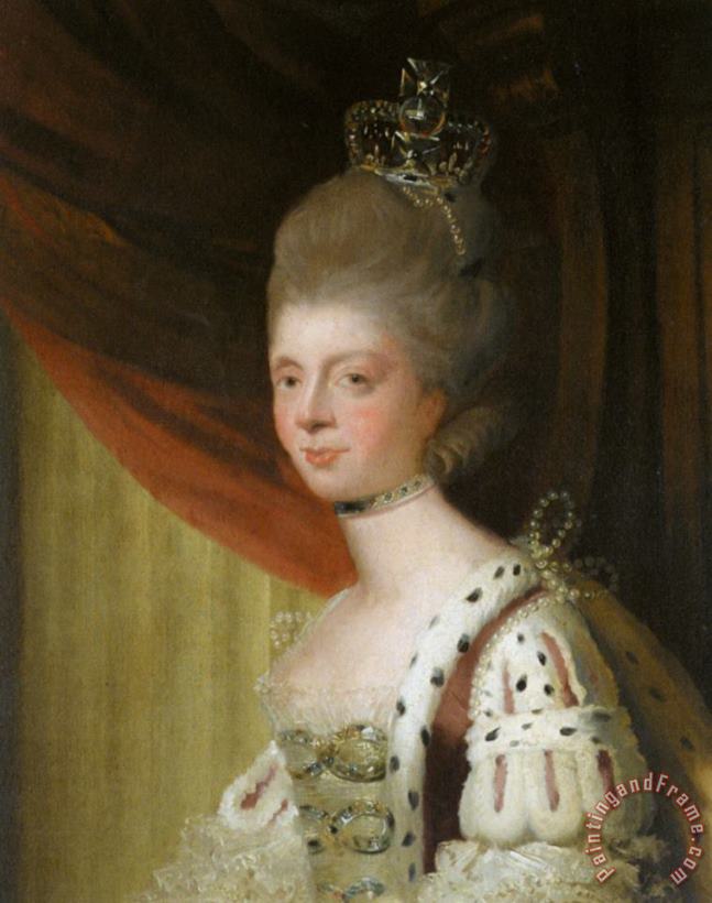 Portrait of Queen Charlotte painting - Joshua Reynolds Portrait of Queen Charlotte Art Print