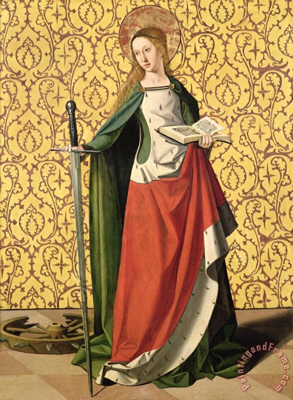 St. Catherine of Alexandria painting - Josse Lieferinxe St. Catherine of Alexandria Art Print