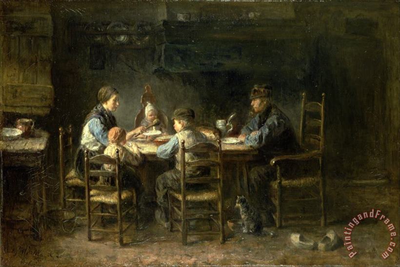 Jozef Israels Peasant Family at The Table Art Print