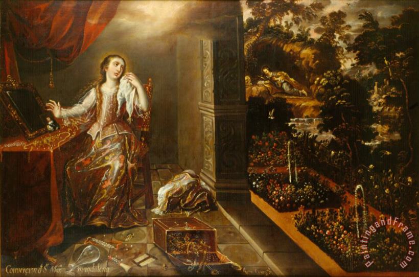The Conversion of Saint Mary Magdalene painting - Juan Correa The Conversion of Saint Mary Magdalene Art Print
