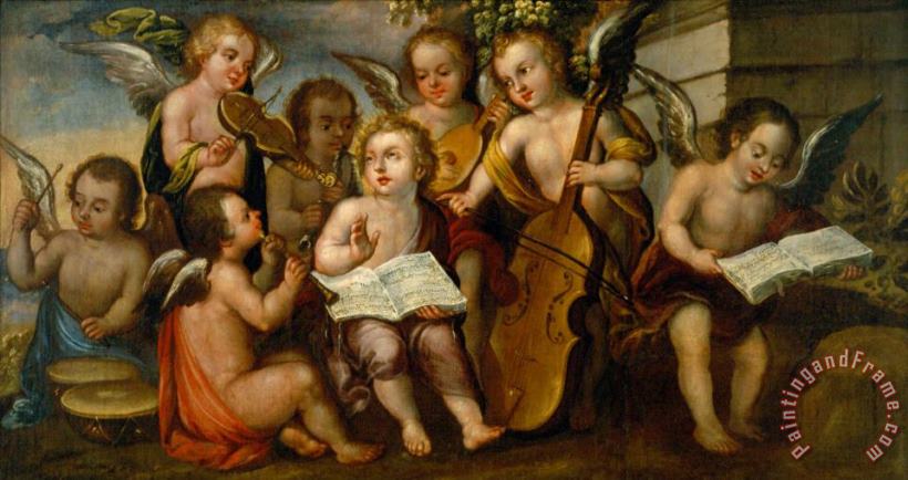 Juan Correa The Infant Jesus with Angelic Musicians Art Painting