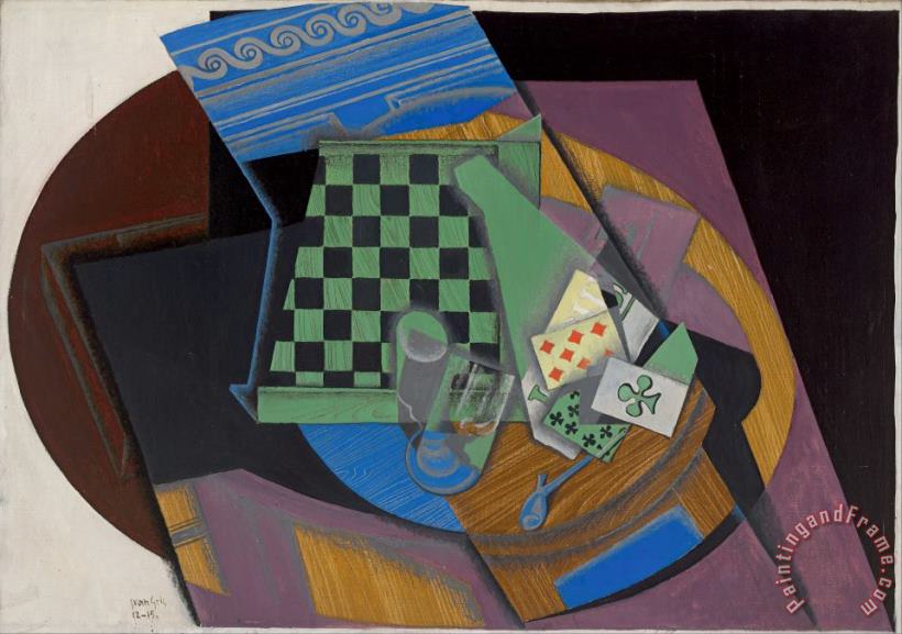 Juan Gris Damier Et Cartes a Jouer (checkerboard And Playing Cards) Art Print