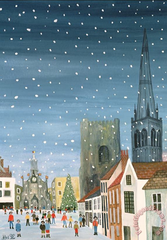 Judy Joel Chichester Cathedral A Snow Scene Art Painting