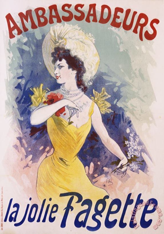 Ambassadeurs: La Jolie Fagette Poster painting - Jules Cheret Ambassadeurs: La Jolie Fagette Poster Art Print