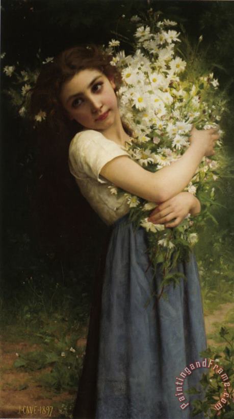 The Flower Girl painting - Jules Cyrille Cave The Flower Girl Art Print