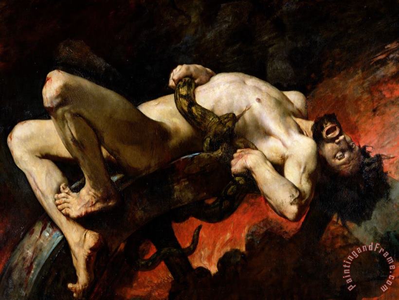 Jules Elie Delaunay Ixion Thrown into Hades Art Painting