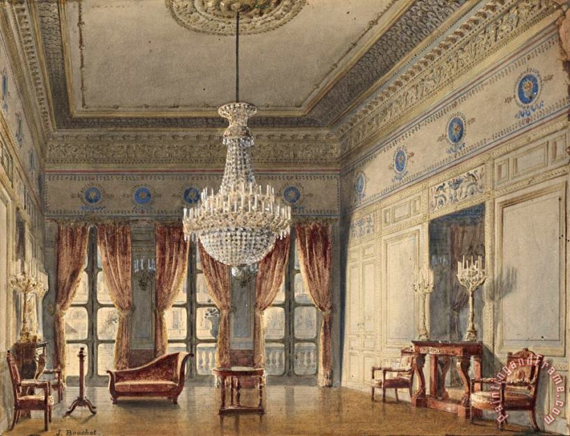 Jules Frederic Bouchet The Salon in The Montpensier Wing, Palais Royal Art Print