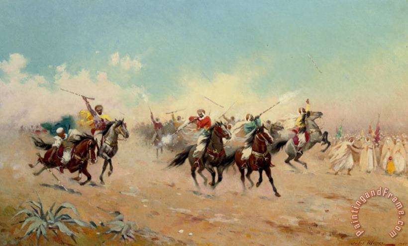 A Cavalry Charge painting - Jules Monge A Cavalry Charge Art Print