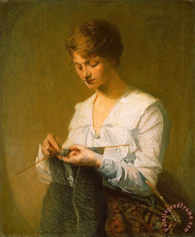 Julian Alden Weir Knitting for Soldiers Art Painting
