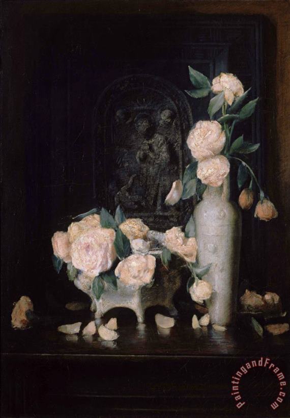 Julian Alden Weir Roses Art Painting