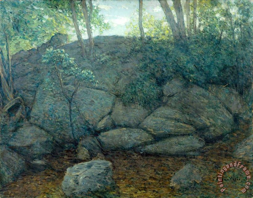 Woodland Rocks painting - Julian Alden Weir Woodland Rocks Art Print