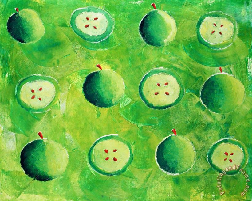 Apples In Halves painting - Julie Nicholls Apples In Halves Art Print