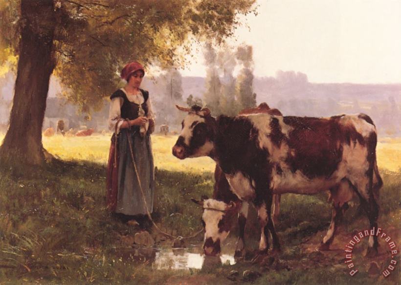 La Vachere painting - Julien Dupre La Vachere Art Print
