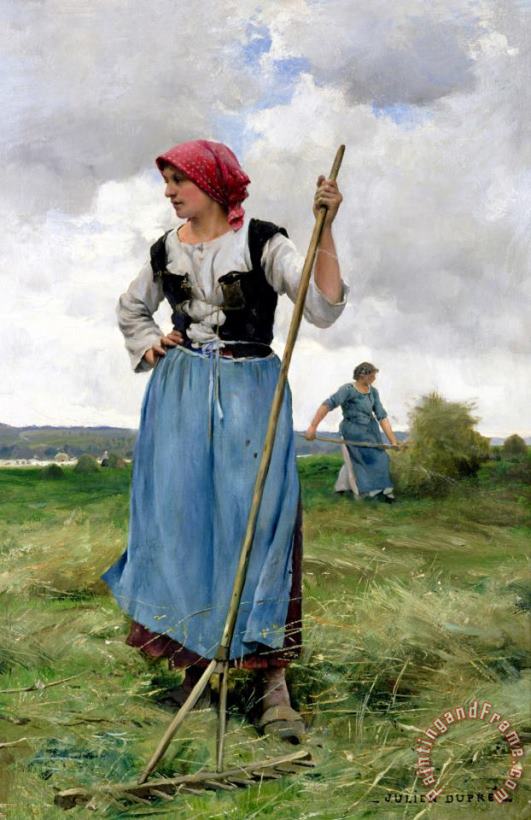 Turning The Hay painting - Julien Dupre Turning The Hay Art Print