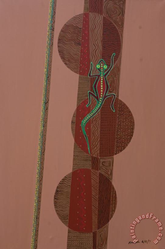 Aboriginal Lizard painting - Kaaria Mucherera Aboriginal Lizard Art Print