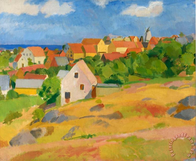 Karl Isakson View Over Gudhjem Art Painting