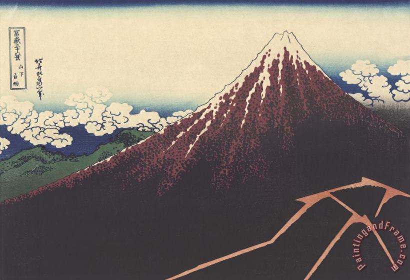 Katsushika Hokusai A Shower Below The Summit Art Print