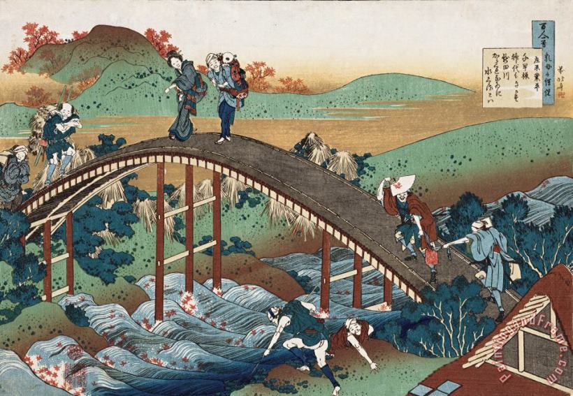 Katsushika Hokusai Autumn Leaves On The Tsutaya River Art Print
