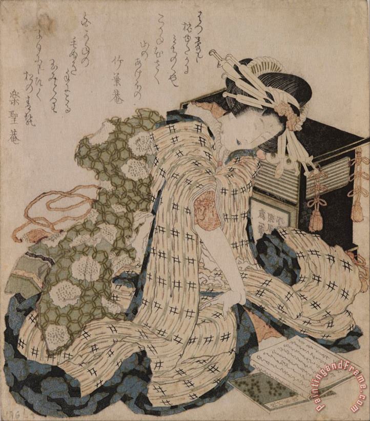 Courtesan Asleep painting - Katsushika Hokusai Courtesan Asleep Art Print