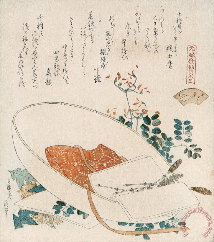 Katsushika Hokusai Myriad Grasses Shell (chigusagai) Art Painting