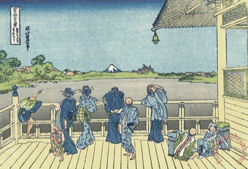 Sazai Hall of The Five Hundred Rakan Temple painting - Katsushika Hokusai Sazai Hall of The Five Hundred Rakan Temple Art Print