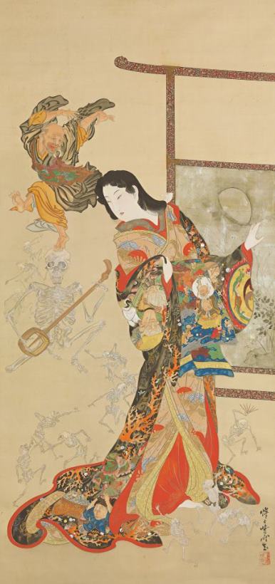 Kawanabe Kyosai Jigoku Dayu Art Painting