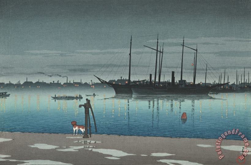 Kawase Hasui Akashi Cho After Rain (akashi Cho No Ugo) Art Print