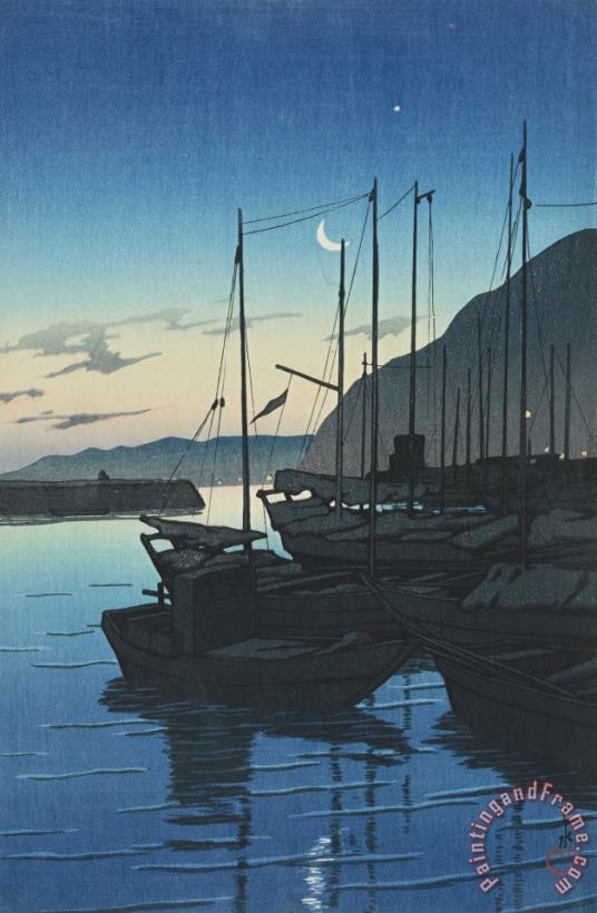 Kawase Hasui Dawn at Beppu (beppu No Asa) Art Painting