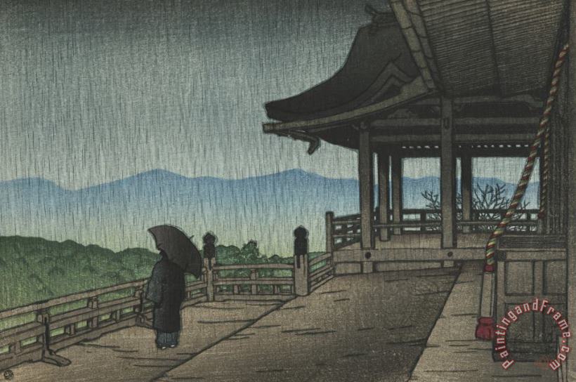 Kawase Hasui Kiyomizu Temple in Rain (ame No Kiyomizu), From The Series Souvenirs of Travels, Second Series (tabi Miyage, Dai Ni Shu) Art Print
