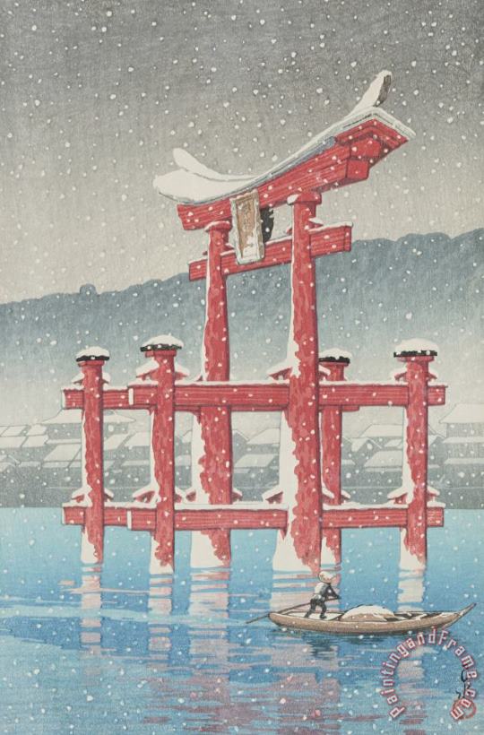 Miyajima in Snow (miyajima, Setchu) painting - Kawase Hasui Miyajima in Snow (miyajima, Setchu) Art Print