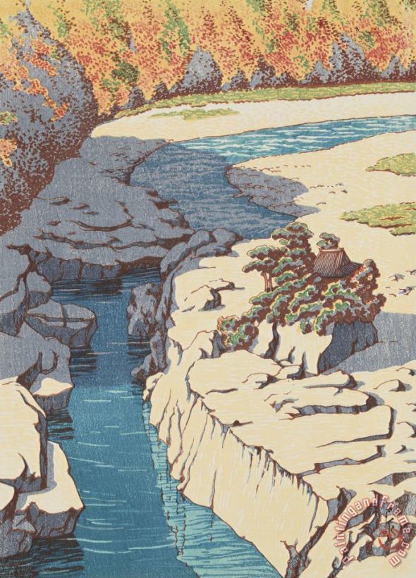 Nezame Gorge (kiso No Nezame), From The Series Selected Landscapes (fukei Senshu) painting - Kawase Hasui Nezame Gorge (kiso No Nezame), From The Series Selected Landscapes (fukei Senshu) Art Print
