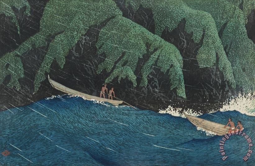 Kawase Hasui Showers on The Ura Coast, Echigo Province (echigo No Urahama), From The Series Souvenirs of Travels, Second Series (tabi Miyage, Dai Ni Shu) Art Print