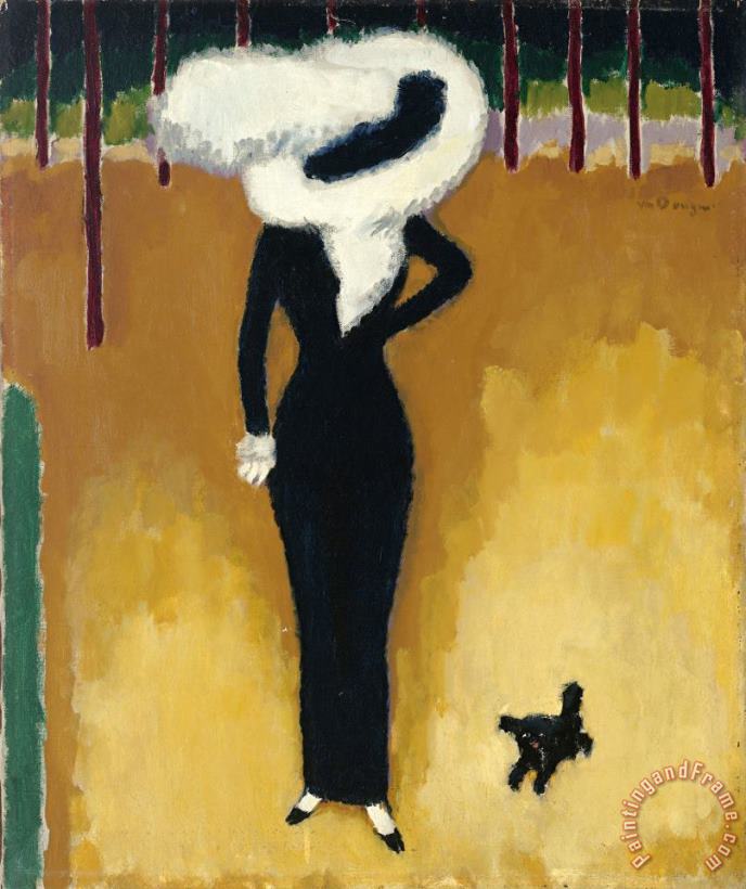 Kees van Dongen La Parisienne (la Dame Au Chien) (parisian Lady) Art Painting