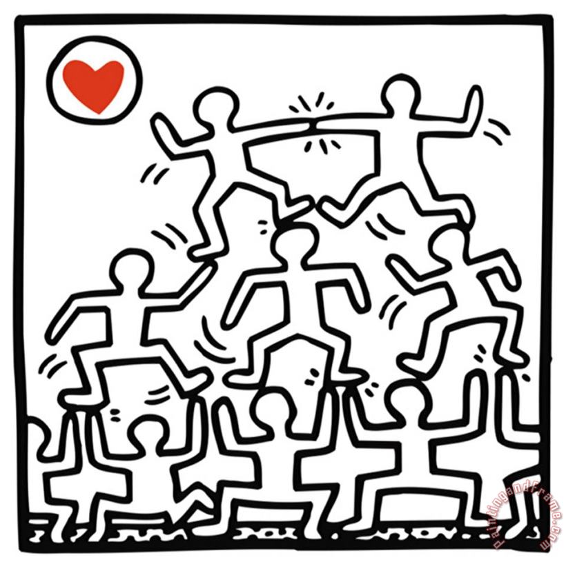 One Man Show Details painting - Keith Haring One Man Show Details Art Print