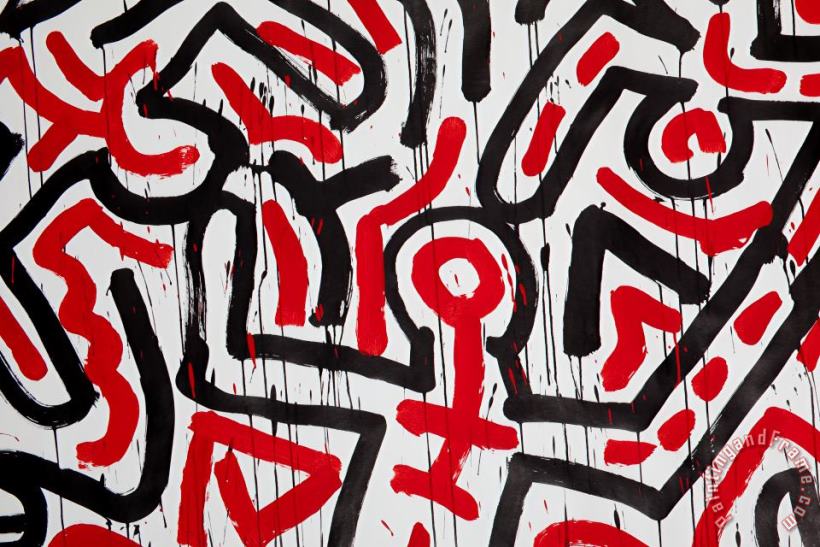Red painting - Keith Haring Red Art Print