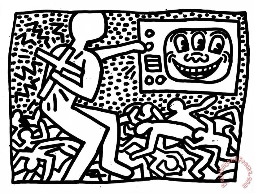 Untitled, 1981 painting - Keith Haring Untitled, 1981 Art Print