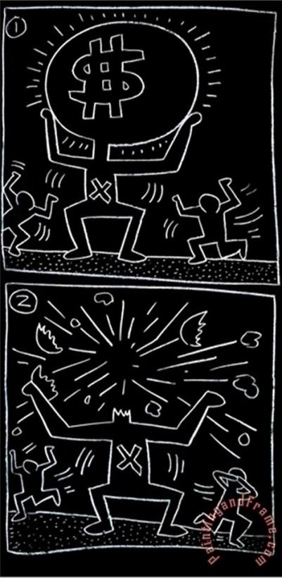 Untitled 1984 painting - Keith Haring Untitled 1984 Art Print