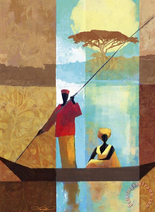 On The River I painting - Keith Mallett On The River I Art Print