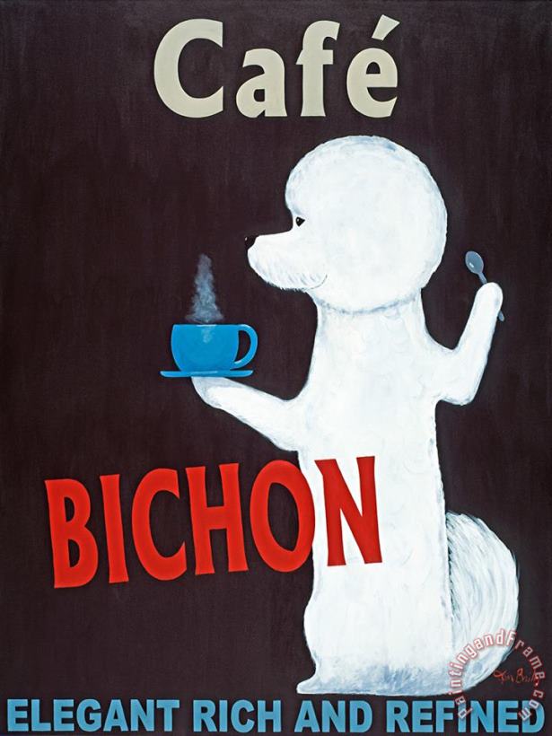 Cafe Bichon painting - Ken Bailey Cafe Bichon Art Print
