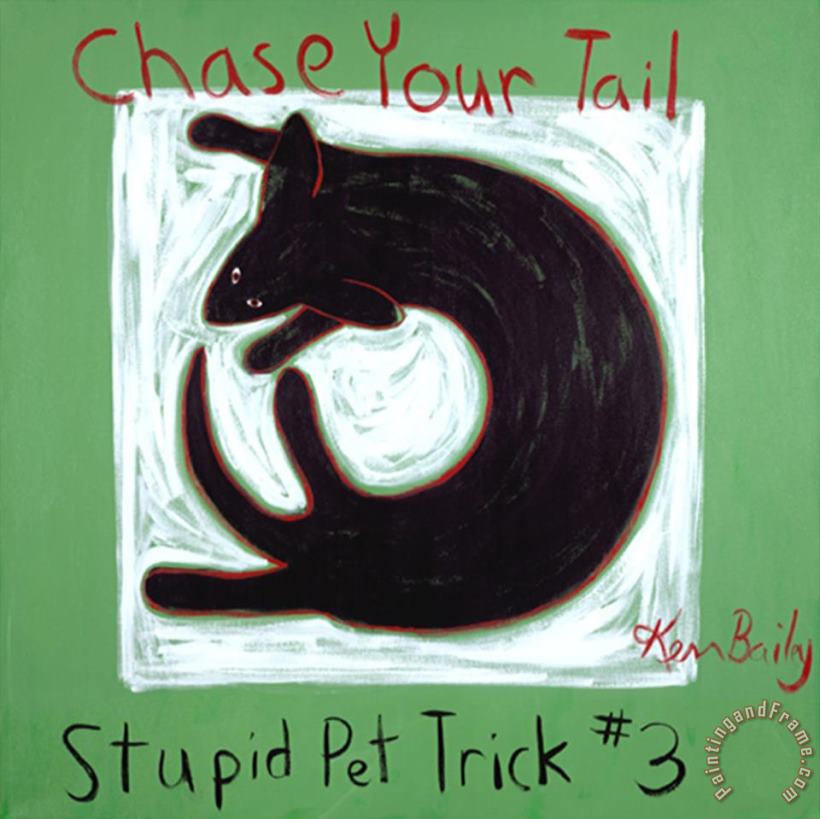 Chase Your Tail 3 painting - Ken Bailey Chase Your Tail 3 Art Print