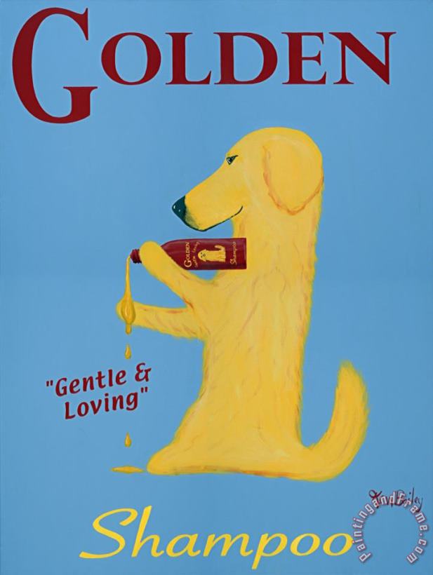 Ken Bailey Golden Dog Shampoo Art Painting