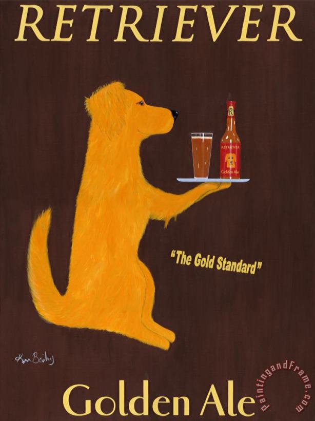Retriever Golden Ale painting - Ken Bailey Retriever Golden Ale Art Print