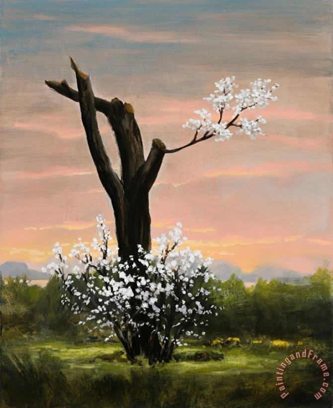 Robert's Apple Tree After The Storm, 2019 painting - Kevin Sloan Robert's Apple Tree After The Storm, 2019 Art Print