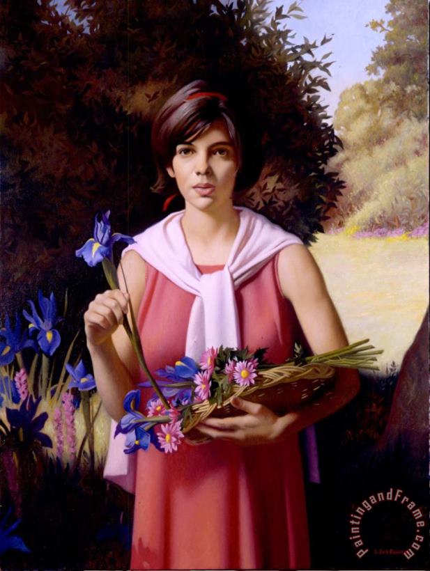 Flower Girl painting - Kirk Richards Flower Girl Art Print